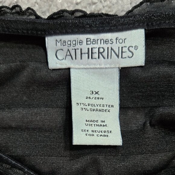 Maggie Barnes for Catherines Black Ruffled Shimmering Top Evening Party - Picture 7 of 7